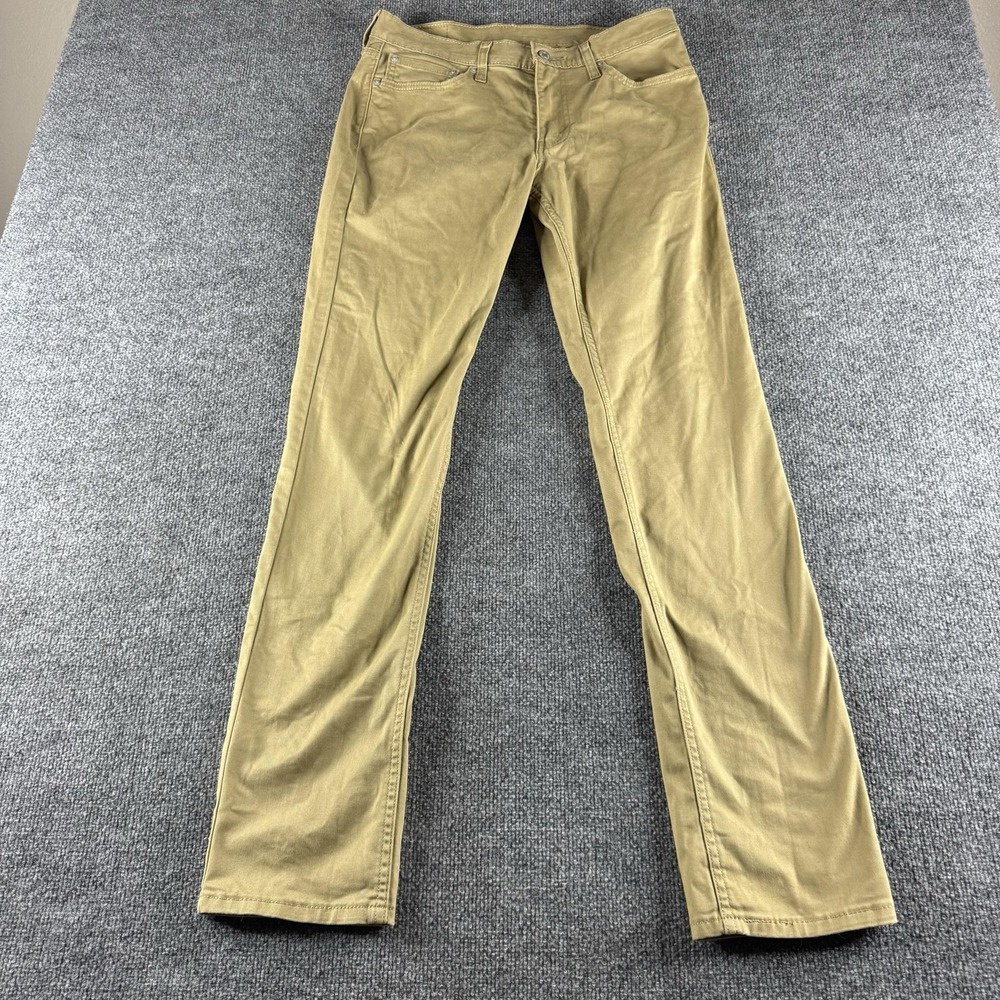 Levis 511 Jeans Mens 32x34 Beige Slim Tapered Stretch Denim Khaki 045113376